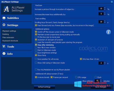 Képernyőkép ALLPlayer Windows 8.1