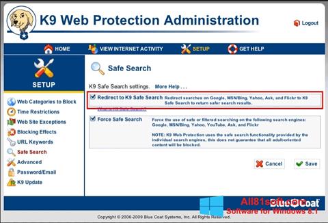 Képernyőkép K9 Web Protection Windows 8.1