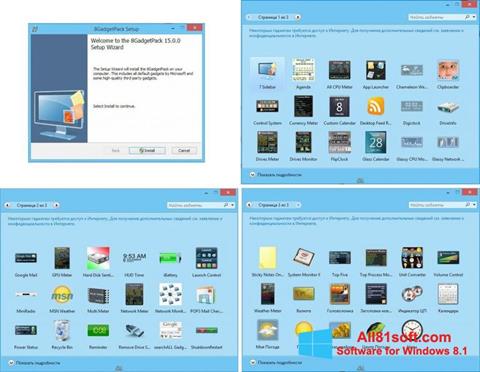 Képernyőkép 8GadgetPack Windows 8.1