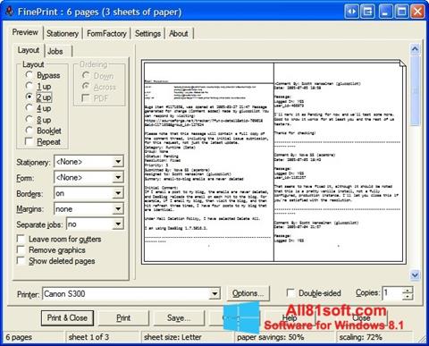Képernyőkép FinePrint Windows 8.1