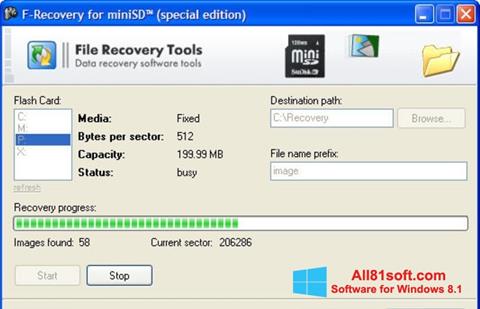 Képernyőkép F-Recovery SD Windows 8.1