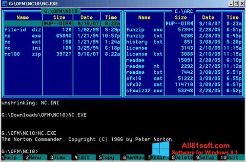 Képernyőkép Norton Commander Windows 8.1
