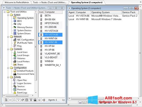 Képernyőkép Remote Administration Tool Windows 8.1