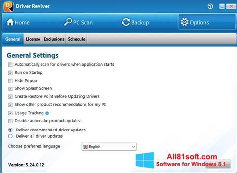 Képernyőkép Driver Reviver Windows 8.1