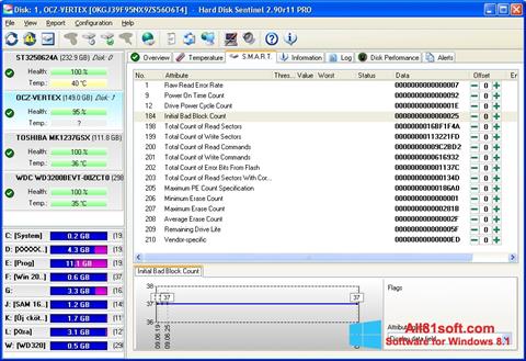 Képernyőkép Hard Disk Sentinel Windows 8.1