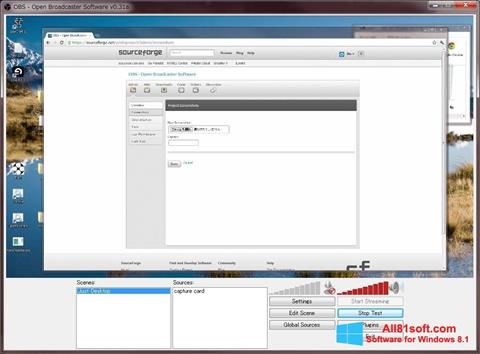 Képernyőkép Open Broadcaster Software Windows 8.1