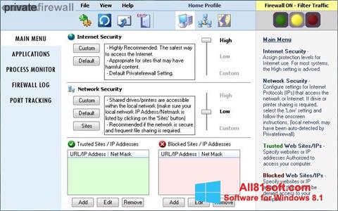 Képernyőkép Privatefirewall Windows 8.1