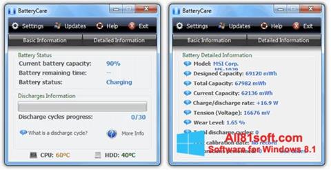 Képernyőkép BatteryCare Windows 8.1