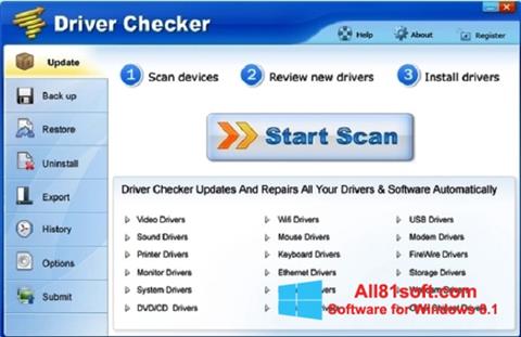 Képernyőkép Driver Checker Windows 8.1