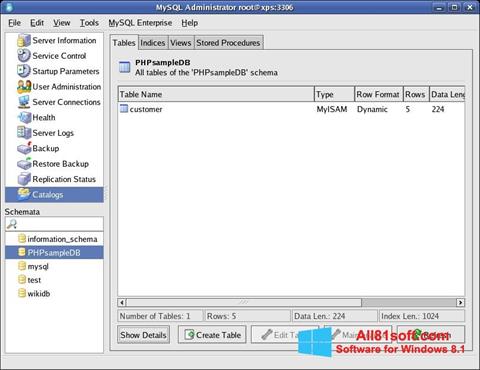 Képernyőkép MySQL Windows 8.1