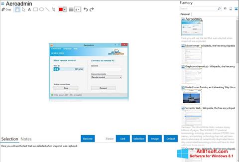 Képernyőkép AeroAdmin Windows 8.1