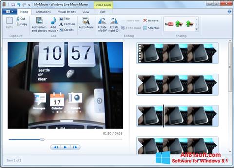 Képernyőkép Windows Live Movie Maker Windows 8.1