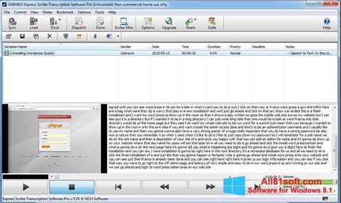 Képernyőkép Express Scribe Windows 8.1