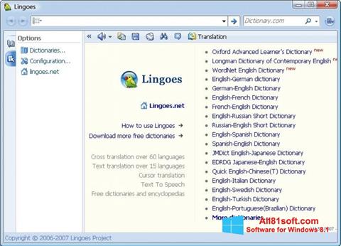 Képernyőkép Lingoes Windows 8.1