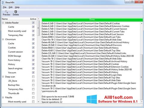 Képernyőkép BleachBit Windows 8.1