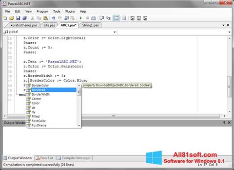 Képernyőkép Pascal ABC Windows 8.1