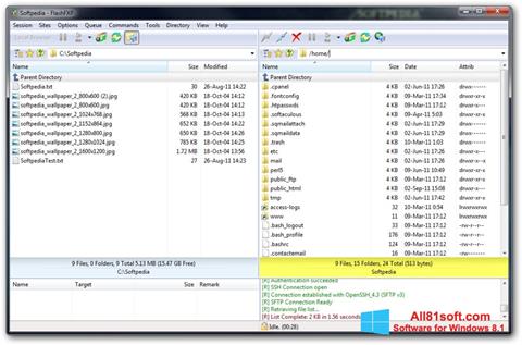 Képernyőkép FlashFXP Windows 8.1