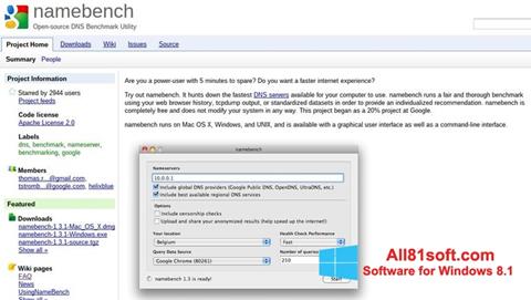 Képernyőkép NameBench Windows 8.1