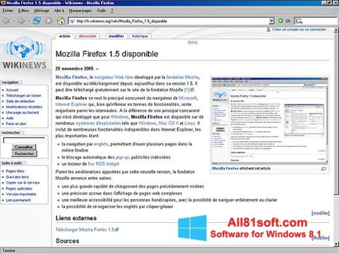 Képernyőkép Mozilla Firefox Windows 8.1