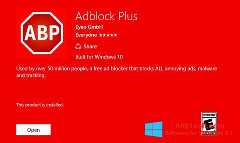 Képernyőkép Adblock Plus Windows 8.1