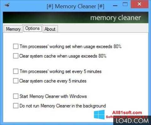 Képernyőkép Memory Cleaner Windows 8.1