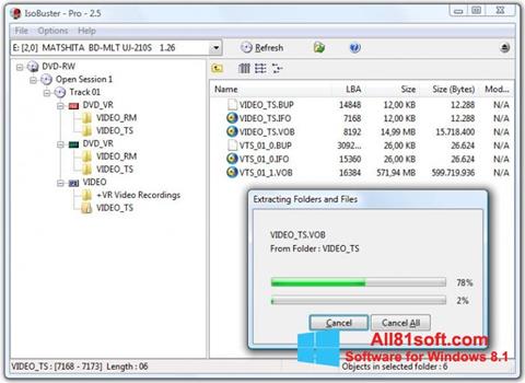 Képernyőkép IsoBuster Windows 8.1