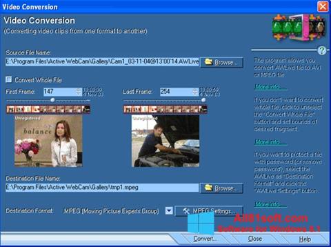 Képernyőkép Active WebCam Windows 8.1