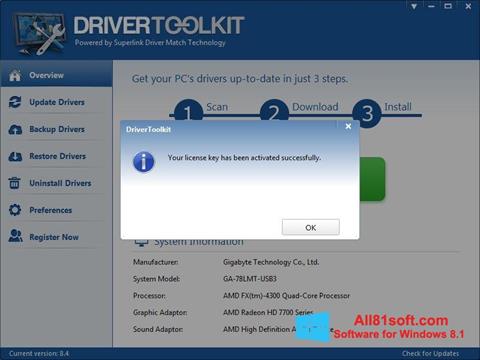 Képernyőkép Driver Toolkit Windows 8.1