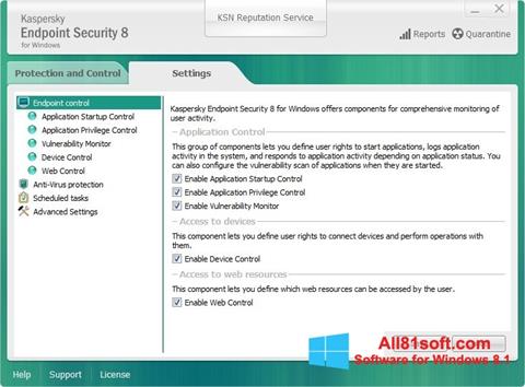 Képernyőkép Kaspersky Endpoint Security Windows 8.1