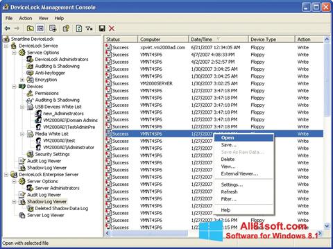 Képernyőkép DeviceLock Windows 8.1