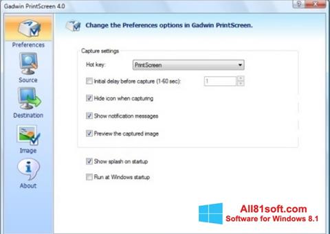 Képernyőkép Gadwin PrintScreen Windows 8.1