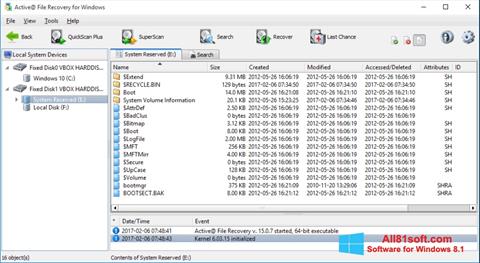 Képernyőkép Active File Recovery Windows 8.1