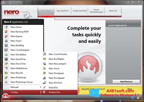 Képernyőkép Nero StartSmart Windows 8.1