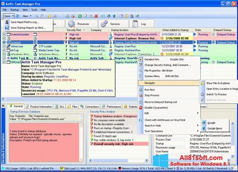 Képernyőkép AnVir Task Manager Windows 8.1