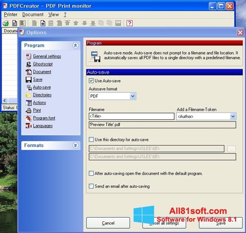 Képernyőkép PDFCreator Windows 8.1