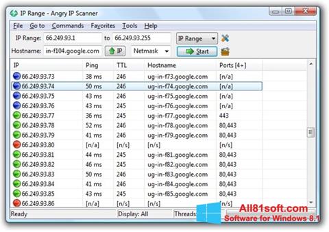 Képernyőkép Angry IP Scanner Windows 8.1