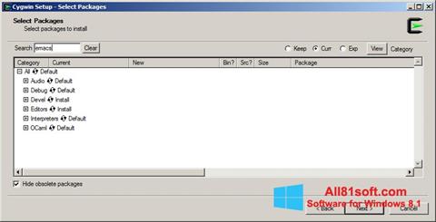 Képernyőkép Cygwin Windows 8.1