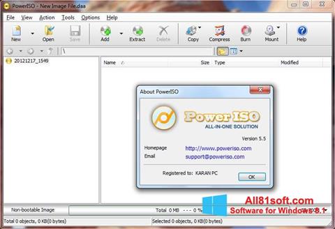 Képernyőkép PowerISO Windows 8.1
