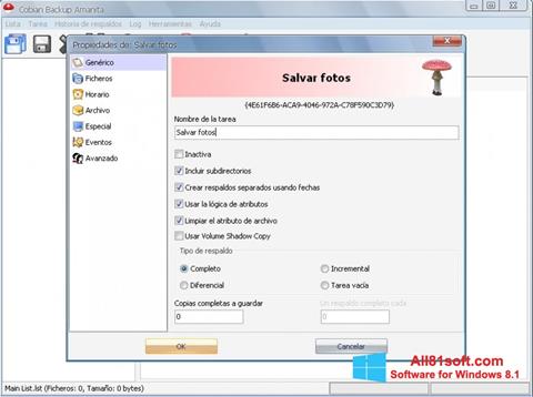 Képernyőkép Cobian Backup Windows 8.1
