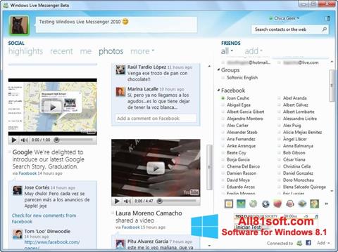 Képernyőkép Windows Live Messenger Windows 8.1