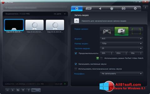 Képernyőkép Mirillis Action! Windows 8.1