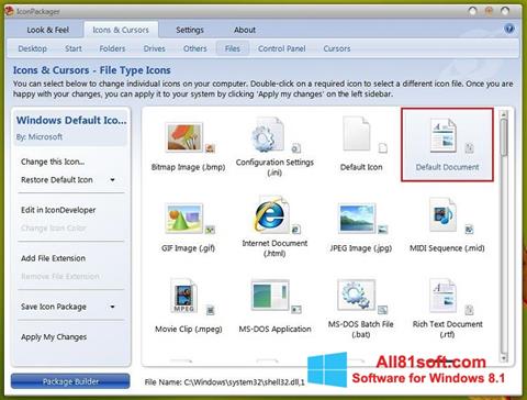 Képernyőkép IconPackager Windows 8.1