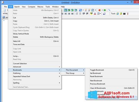 Képernyőkép EmEditor Windows 8.1