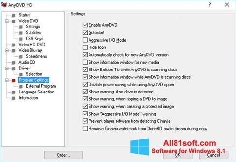 Képernyőkép AnyDVD Windows 8.1