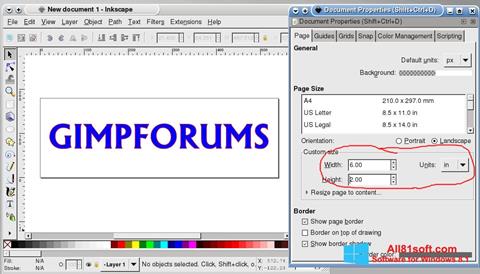 Képernyőkép Inkscape Windows 8.1