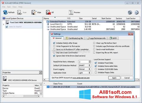 Képernyőkép Active KillDisk Windows 8.1