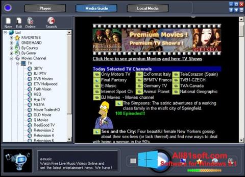 Képernyőkép Online TV Live Windows 8.1