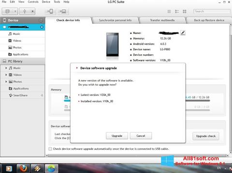 Képernyőkép LG PC Suite Windows 8.1