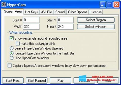 Képernyőkép HyperCam Windows 8.1