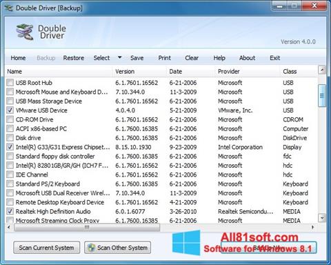 Képernyőkép Double Driver Windows 8.1